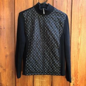 Croft&Barrow|Black Polka Dot Puffer Jacket
